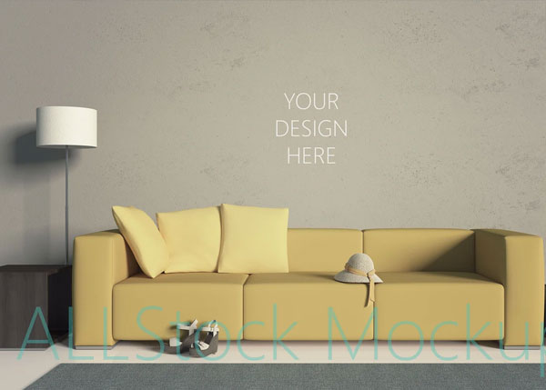 Living Room Wall Mockup