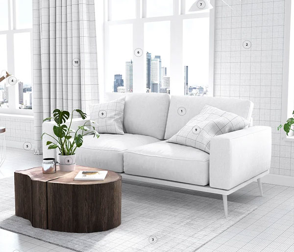 Loft Living Room Mockup Set