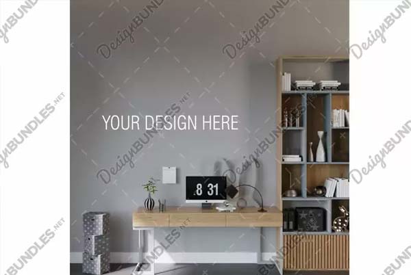 Logo Wall Mockup PSD Free Download