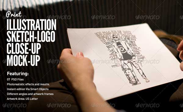 sketch paper logo mockup, Graphic Templates - Envato Elements