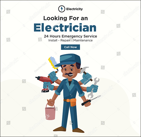 Looking for an Electrician Vector Poster