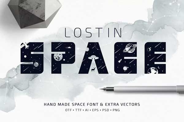 Lost In Space Colored Font