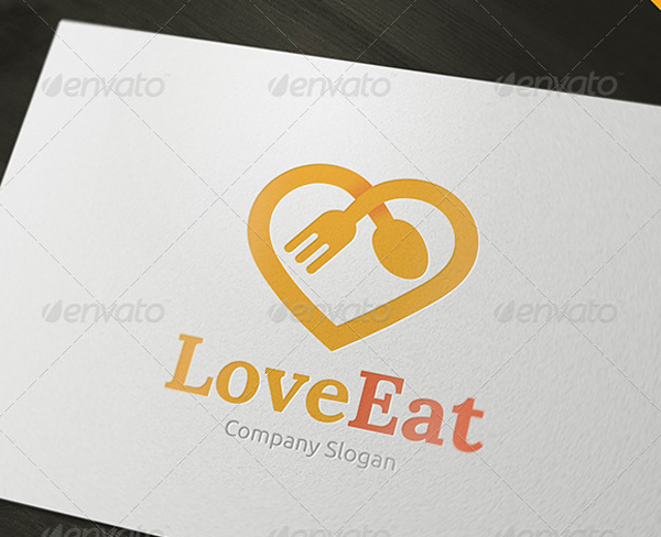 Love Eat Food Logo Template