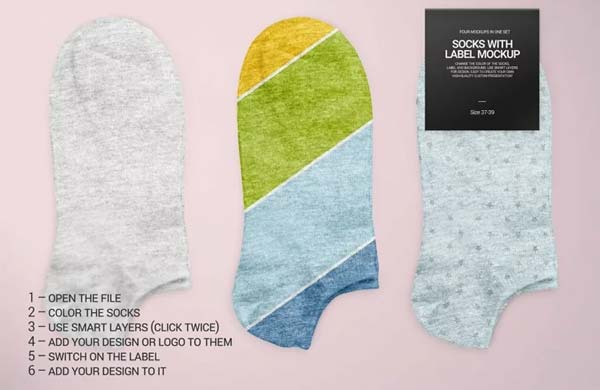 Low Cut Socks PSD Mockups Set