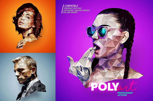 Low Polygon Photoshop Action