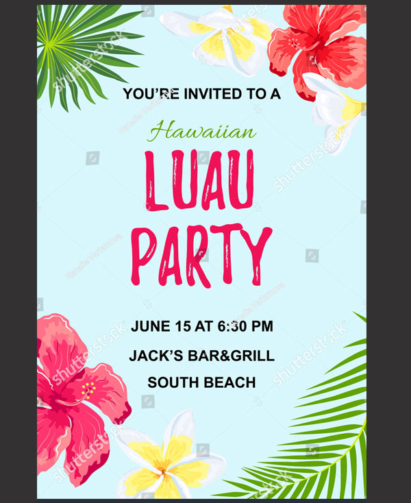 Luau Invitation Template Download