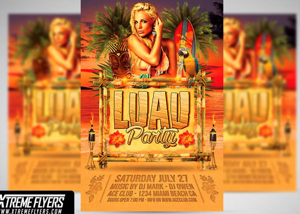 Luau Party Flyer Templates Download