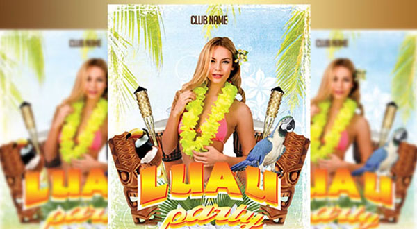 Luau Party Flyer Templates