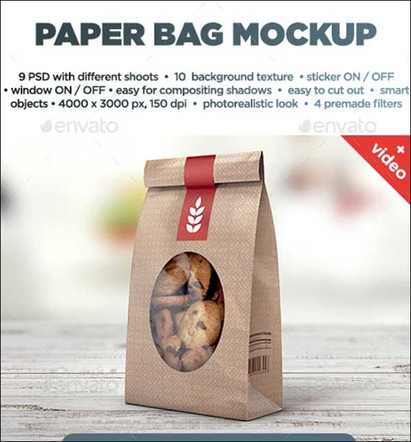 Lunch Paper Bag MockUp