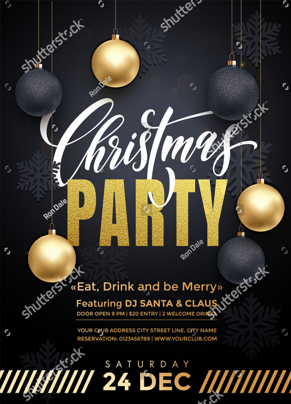 Luxury Merry Christmas Party Invitation