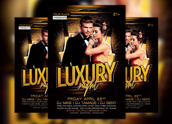 Luxury Night Party Flyer Template Download