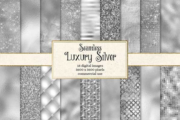 Luxury Silver Metal Textures Digital Paper