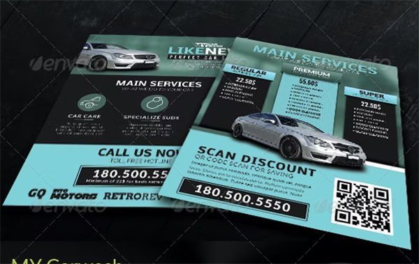 MY Automobile Carwash Service Flyers