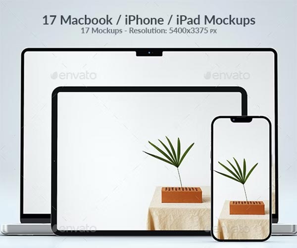 Macbook Pro & iPad and iPhone Mockups