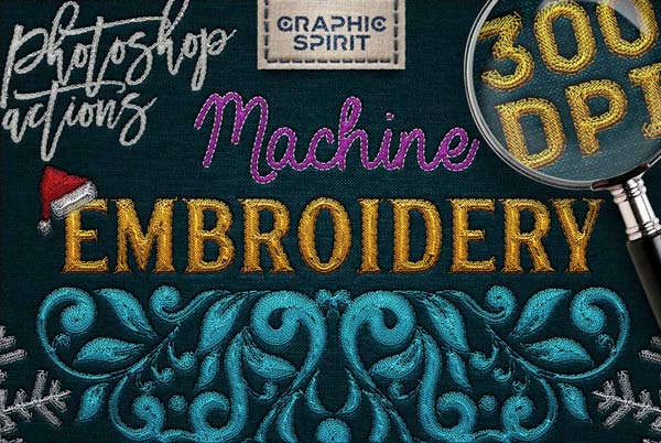 Machine Embroidery Photoshop Actions Download