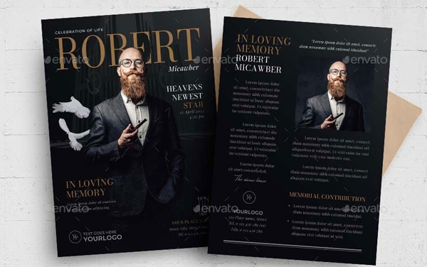 Magazine Funeral Program And Flyers Set