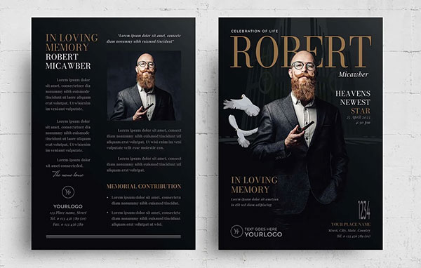 Magazine Funeral Program Premium Template