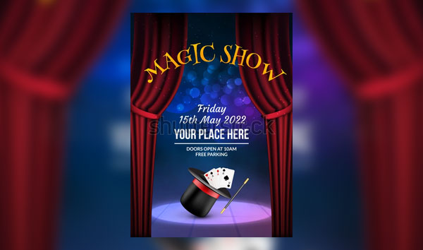 Magic Show Vector Flyer Design Template