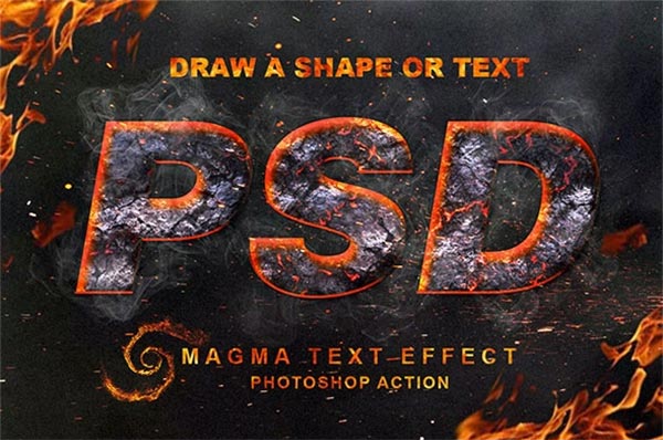 Magma Text Effect Photoshop Action