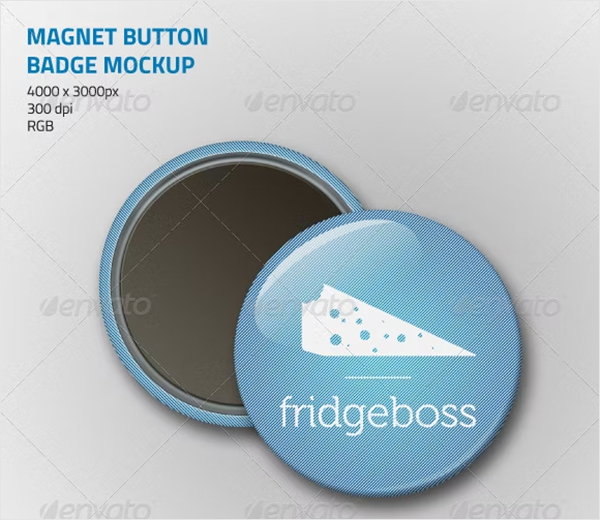 Magnet Button Badge Mockup
