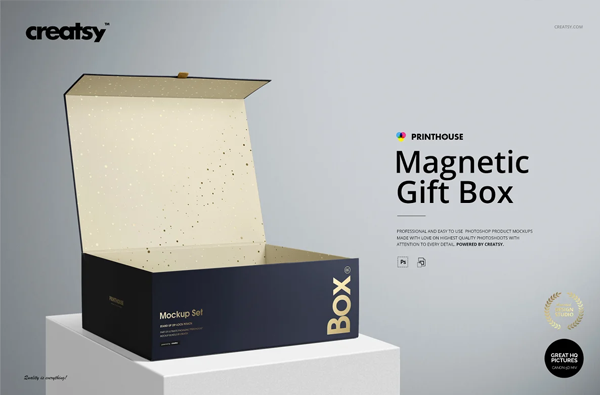 Magnetic Gift Box Mockup Set