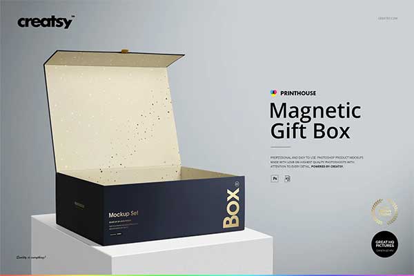 Magnetic Gift Box Mockup Set