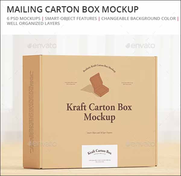 Mailing Carton Box Mockup