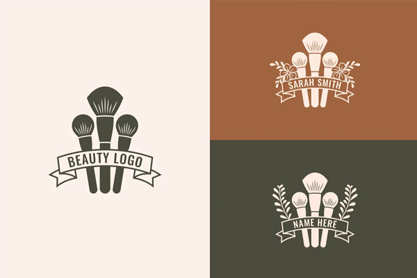 Makeup Brush Beauty Salon Logo Templates