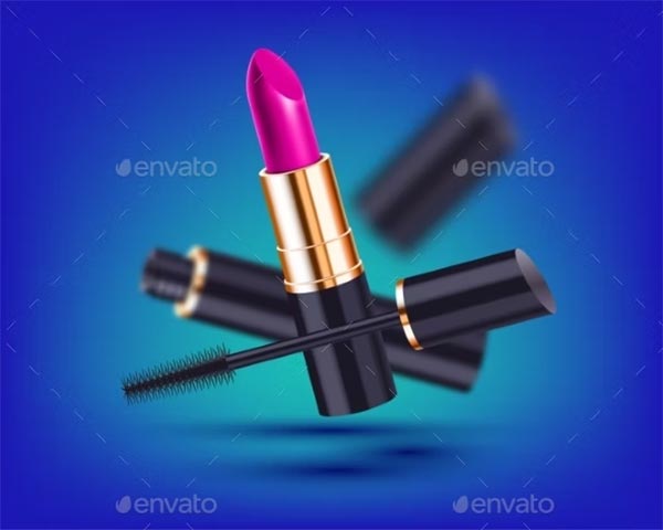 Makeup Lipstick and Mascara Brush Template