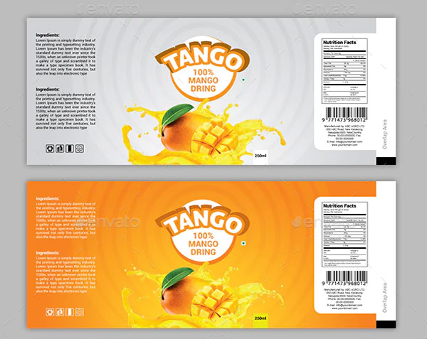Mango Juice Label Design