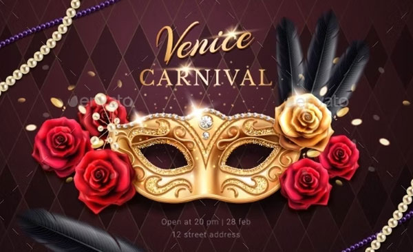 Mardi Gras Carnival Banner Template