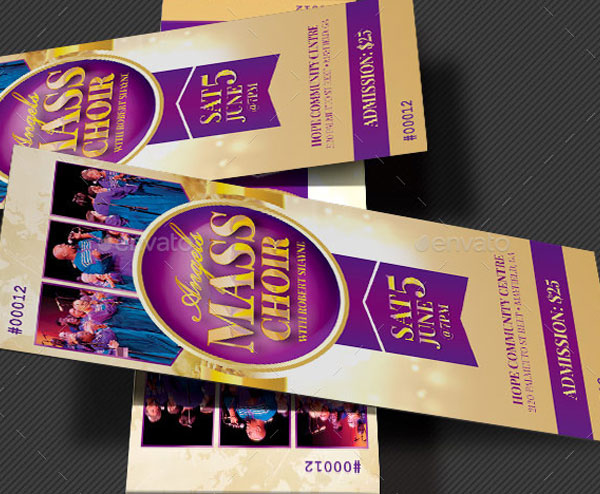 Mass Choir Concert Ticket Template Download