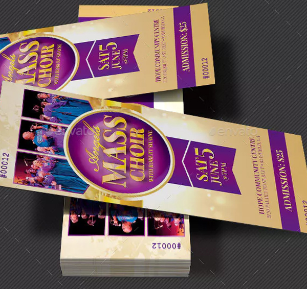 Mass Choir Concert Ticket Template