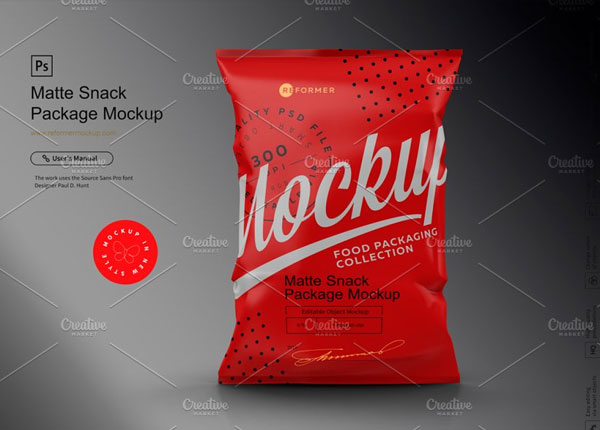 Matte Snack Package Mockup