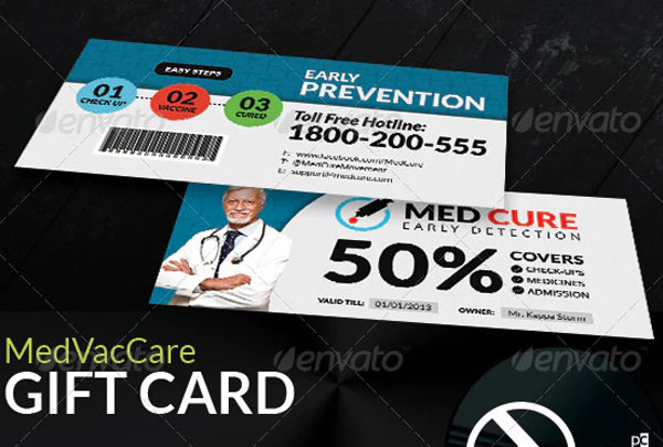 Cure Health Care Gift Vouchers Mockup