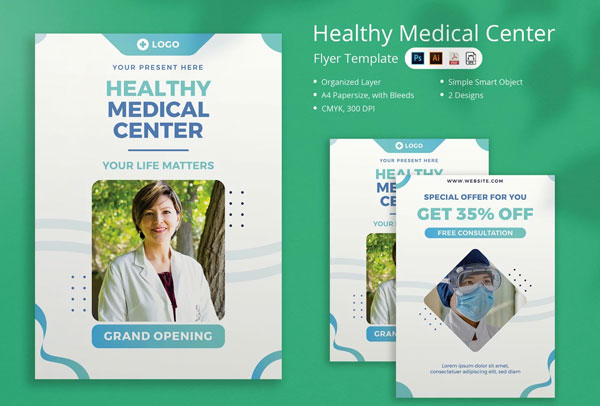 Medical Center Flyer Premium Template Download