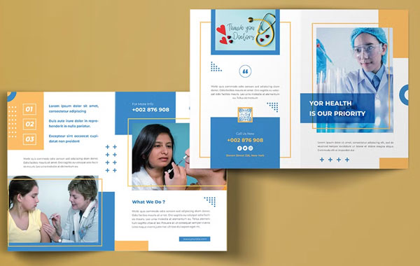 Medical Healthcare Bifold Brochure Template Download