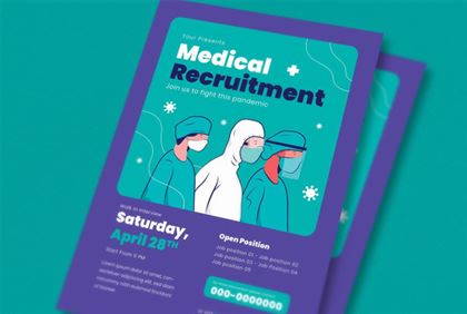Medical Recruitment Flyer Set Template