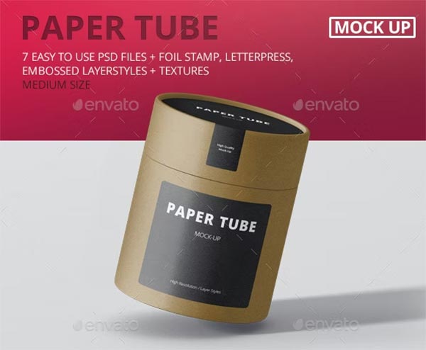  Medium Paper Tube Packaging Mock-Up