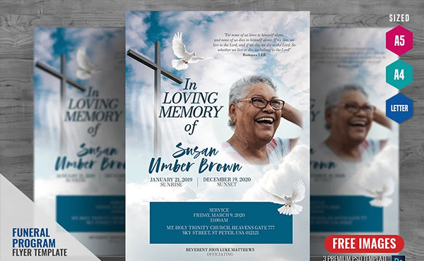 Memorial Flyer For Funeral Template