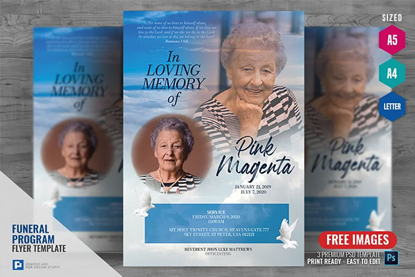 Memorial Service Program Flyer Photoshop
