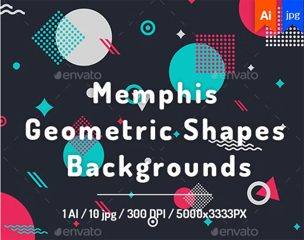 Memphis Geometric Shapes Backgrounds