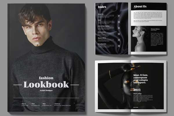 Men Fashion Look Book Design Layout