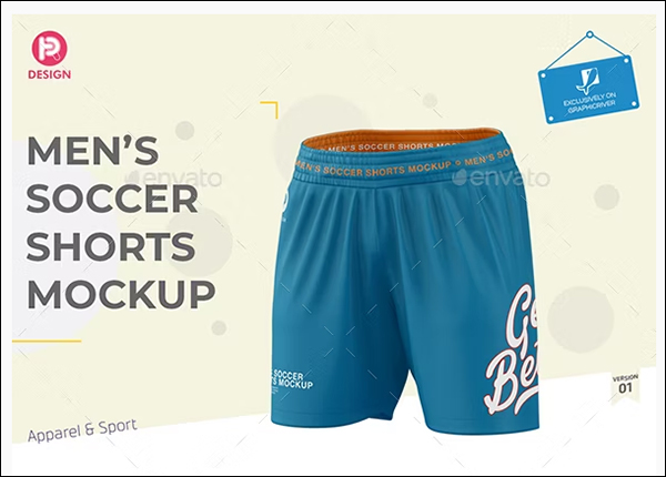 Men's Soccer Shorts Mockup