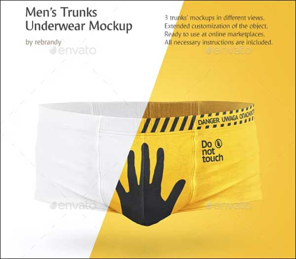 Men's Trunks Briefs Underwear Mockup