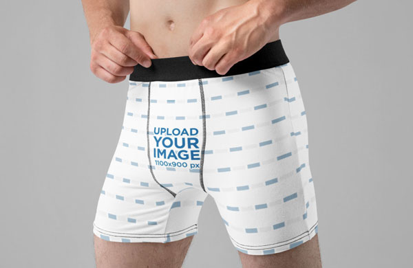Men’s Boxer Briefs Mockup Back View