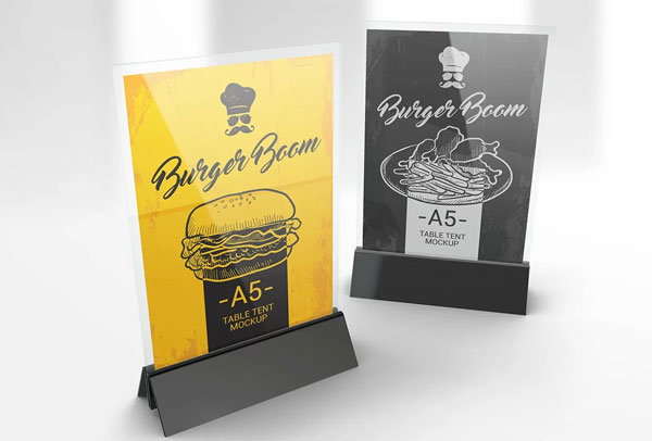 Menu Holder Table Tent Mockups Download