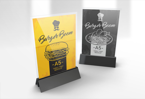 Menu Holder Table Tent Mockups