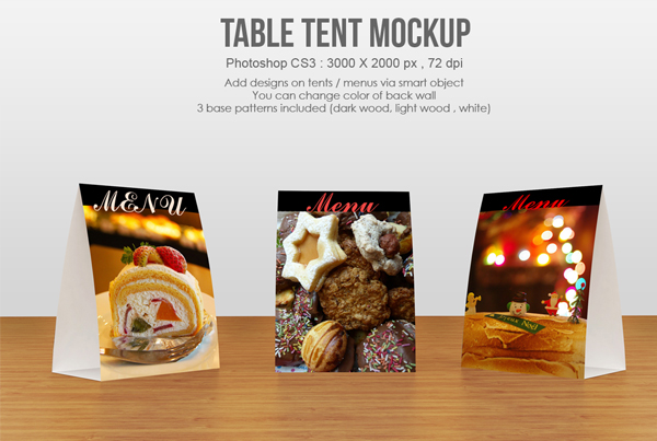 Menu Table Tent Mockup