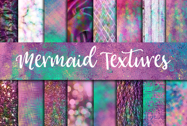 Mermaid Textures Digital Paper